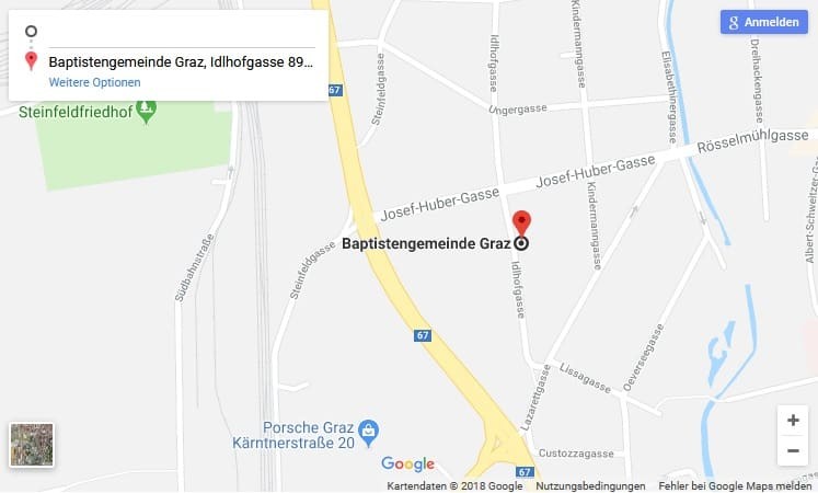 Strassenkarte mit Bptistengemeinde Graz